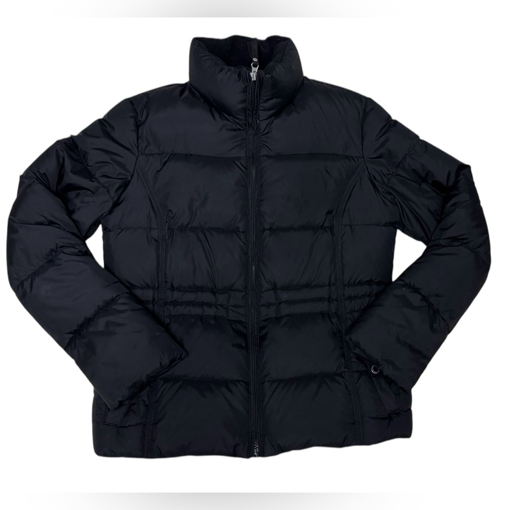 Lands’ End Women’s Black Puffer Jacket XS Warm Quilted Winter Coat Zip Up
